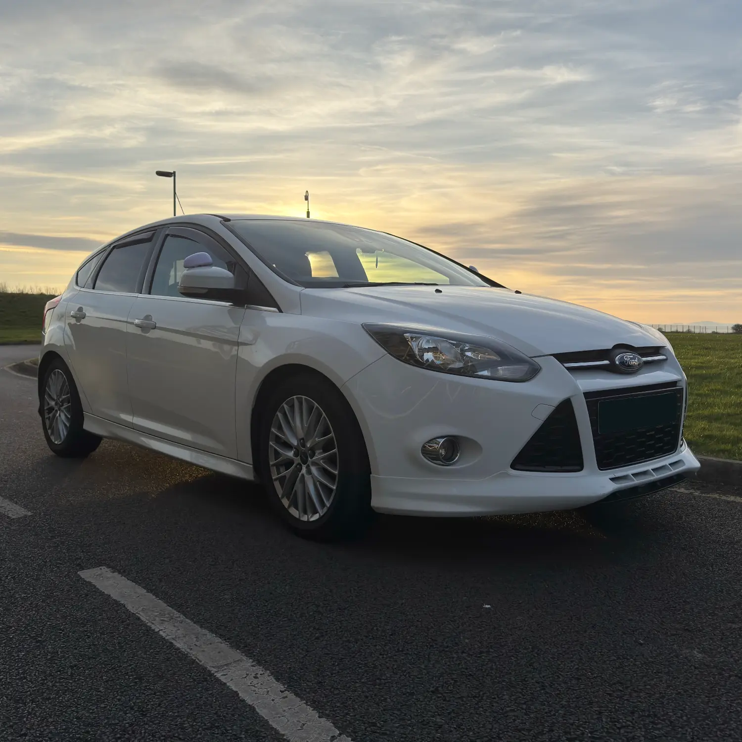 White Ford Focus automatic car used for Steve's driving lessons